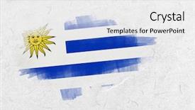  Presentation with uruguay - Theme with uruguay national flag against parchment background and a white colored foreground