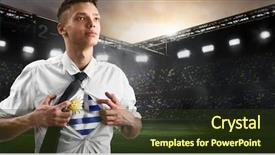  Presentation with uruguay - Amazing slide deck having uruguay soccer or football supporter backdrop and a  colored foreground