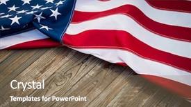  Presentation with wood - Beautiful slide set featuring us - american flag on wood background backdrop and a coral colored foreground