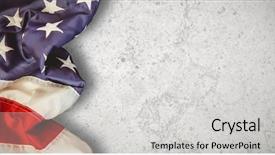  Presentation with flag - Presentation design featuring us - creased us flag against grey background and a light gray colored foreground