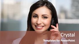  Presentation with customer solutions - Audience pleasing slides consisting of us - portrait of a beautiful customer backdrop and a tawny brown colored foreground