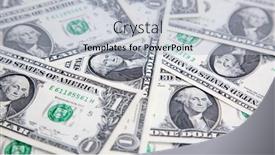  Presentation with history of dollar - Presentation design having us-1-dollar-banknote-collection background and a light blue colored foreground