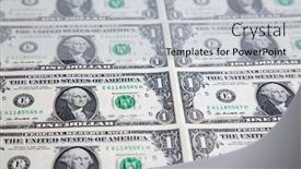  Presentation with debt collection - PPT theme enhanced with us-1-dollar-banknote-collection background and a light gray colored foreground