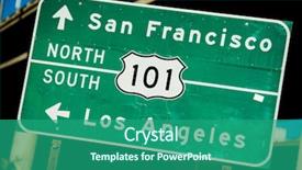  Presentation with highway - Cool new slide set with us 101 north south highway backdrop and a ocean colored foreground