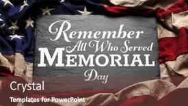  Presentation with memorial day - Beautiful presentation theme featuring us-american-flag-over-remember backdrop and a tawny brown colored foreground
