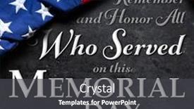  Presentation with memorial day - PPT theme enhanced with us-american-flag-over-remember background and a  colored foreground