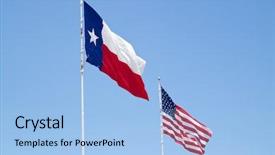  Presentation with texas flag - Amazing PPT theme having us and texas flags backdrop and a light blue colored foreground