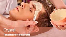  Presentation with face mask - Presentation theme consisting of us anti-aging cosmetic spring background and a coral colored foreground