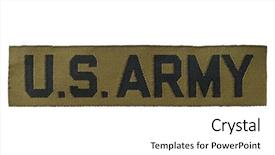  Presentation with army - Colorful slide set enhanced with us army identifying tag backdrop and a white colored foreground