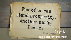  Presentation with prosperity - Slide set featuring us can stand prosperity background and a mint green colored foreground