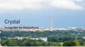  Presentation with lincoln - Amazing PPT theme having us capitol building and potomac backdrop and a light blue colored foreground