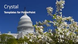  Presentation with united states capitol building - Audience pleasing presentation theme consisting of us-capitol-building-during-springtime backdrop and a ocean colored foreground