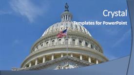  Presentation with flapping - Beautiful PPT layouts featuring us capitol building east facade dome detail with flapping us flag - washington dc backdrop and a teal colored foreground
