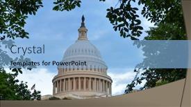  Presentation with green building - Amazing slide deck having us-capitol-building-framed backdrop and a light blue colored foreground