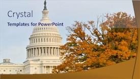  Presentation with united states capitol building - Slides consisting of us capitol building in autumn - washington dc united states background and a sky blue colored foreground