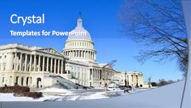  Presentation with capitol - Cool new slide deck with us capitol building in snow backdrop and a cobalt blue colored foreground