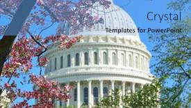  Presentation with united states capitol building - Theme with us-capitol-building-in-springtime background and a light blue colored foreground