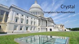  Presentation with capitol washington dc - PPT theme with us capitol building in washington background and a light blue colored foreground
