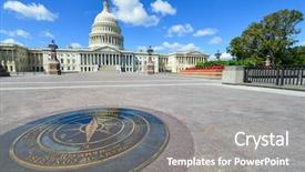  Presentation with united states capitol building - PPT theme with us capitol building in washington background and a gray colored foreground