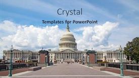  Presentation with united states - Presentation having us-capitol-in-washington-dc background and a light blue colored foreground