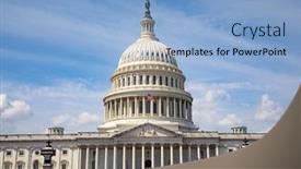  Presentation with united states - PPT theme featuring us-capitol-in-washington-dc background and a light blue colored foreground