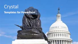  Presentation with united states - Presentation theme consisting of us-capitol-in-washington-dc background and a teal colored foreground