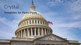  Presentation with united states - Presentation theme enhanced with us-capitol-in-washington-dc background and a light blue colored foreground