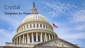  Presentation with united states - PPT theme consisting of us-capitol-in-washington-dc background and a light blue colored foreground