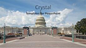  Presentation with capitol - Slide deck featuring us-capitol-in-washington-dc background and a light blue colored foreground