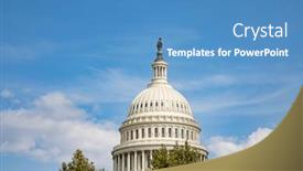  Presentation with united states - Presentation design featuring us-capitol-in-washington-dc background and a teal colored foreground