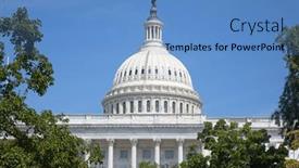  Presentation with united states - Presentation theme consisting of us-capitol-in-washington-dc background and a teal colored foreground