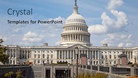  Presentation with united states - Presentation theme featuring us-capitol-in-washington-dc background and a light blue colored foreground