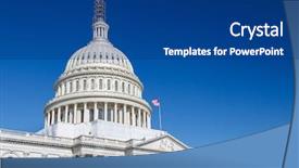  Presentation with capitol - Colorful presentation design enhanced with us capitol over blue sky backdrop and a ocean colored foreground
