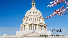  Presentation with sky blue - Presentation with us capitol over blue sky background and a soft green colored foreground