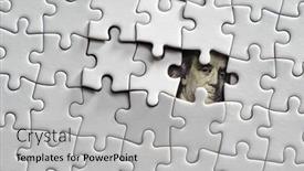  Presentation with jigsaw - Presentation theme with us-dollar-banknote-with-jigsaw background and a  colored foreground
