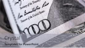  Presentation with bills - Presentation design enhanced with us-dollar-bills-in-macro background and a light gray colored foreground