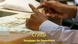  Presentation with bank teller - PPT theme having us-dollar-currency-exchange background and a tawny brown colored foreground