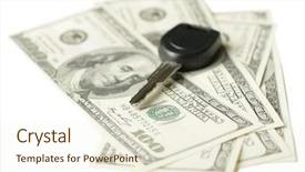  Presentation with car key - Cool new slides with us dollars and car key backdrop and a cream colored foreground