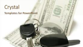  Presentation with car key - Slide deck consisting of us dollars and car key background and a cream colored foreground