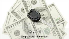  Presentation with insurance - Theme consisting of us dollars and car key background and a soft green colored foreground