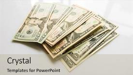  Presentation with emoney money traffic concept closeup - PPT theme featuring us dollars closeup concept american background and a coral colored foreground