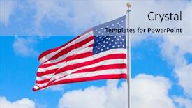  Presentation with blue sky - Cool new slide deck with us flag against blue sky backdrop and a light blue colored foreground