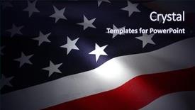  Presentation with flag - Theme featuring us flag background and a wine colored foreground