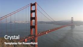  Presentation with bridge - Presentation theme with us marine - golden gate bridge background and a  colored foreground