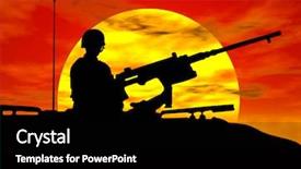  Presentation with tank - Audience pleasing theme consisting of us marine - silhouette of an army gunner backdrop and a black colored foreground