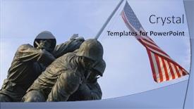  Presentation with marine corps - PPT theme featuring us-marine-corps-war-memorial background and a light blue colored foreground