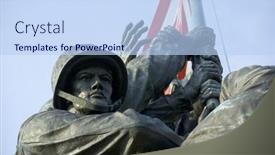  Presentation with marine corps - Presentation design having us-marine-corps-war-memorial background and a light blue colored foreground