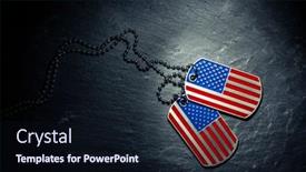  Presentation with veterans day - Theme featuring us-military-dog-tags background and a wine colored foreground