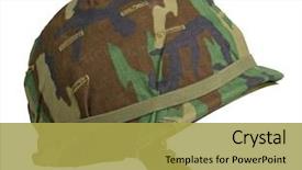  Presentation with military pattern - Theme with us military helmet background and a yellow colored foreground