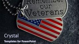  Presentation with veteran - Slide set consisting of us-military-soldier-s-dog background and a wine colored foreground